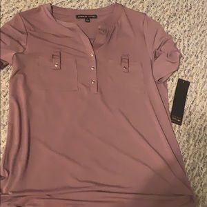 Mauve short sleeve blouse